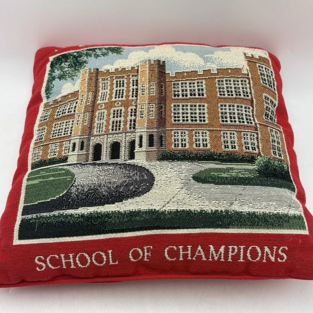 Vintage Parkersburg High School Woven Tapestry Throw Pillow School of Champions